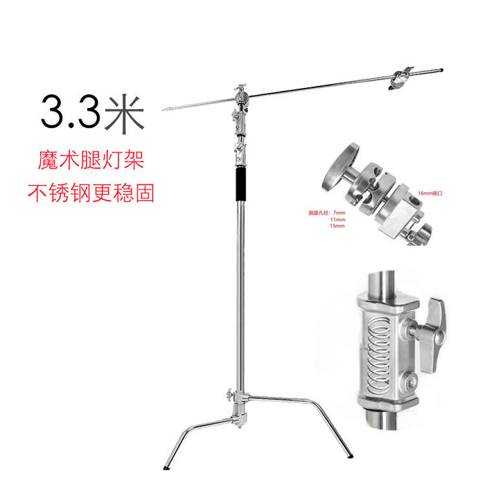 3.3m 40-Inch Stainless Steel C-Shape Lighting Stand