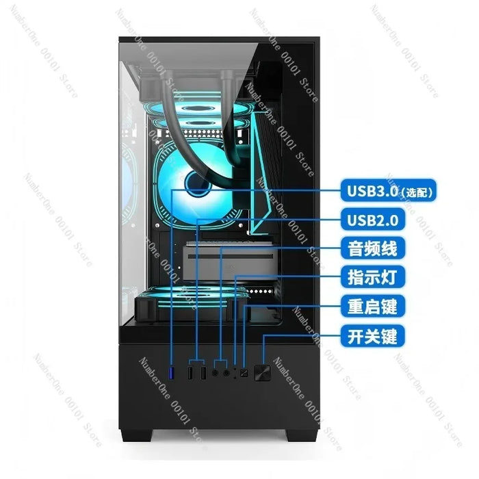 ES8 Sea View Room Case Desktop Computer Case M-ATX/Gaming 240 Water Cooling DIY Mainframe Case