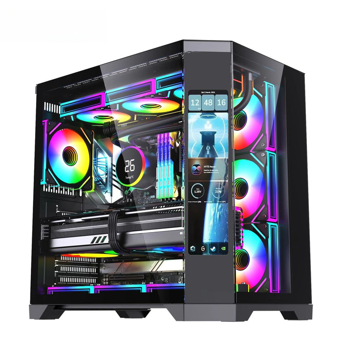 Desktop Gaming PC Case Panoramic Sea View Tempered Glass Computer Chassis Support 360mm Water Cooling