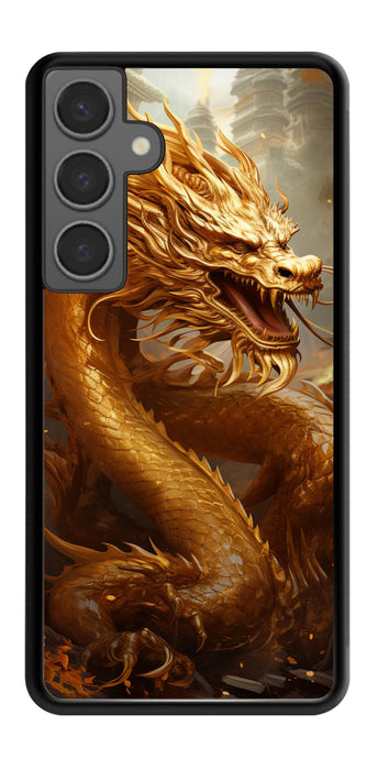Jeuloth for Samsung Galaxy S24 Phone Case - Chinese Golden Dragon Designed Phone Cases - TPU Phone Cases - Drop Protection
