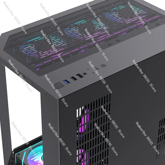 Desktop Gaming PC Case Panoramic Sea View Tempered Glass Computer Chassis Support 360mm Water Cooling