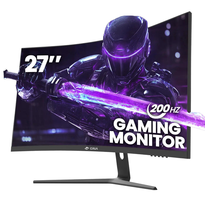 CRUA 27" Curved Gaming Monitor 180Hz/200Hz FHD 1080P VA Screen 1500R Computer Monitors 1ms(GTG) with FreeSync Low Motion Blur DisplayPort HDMI Support Wall Mount Install- Black - Gadgetmanic.com