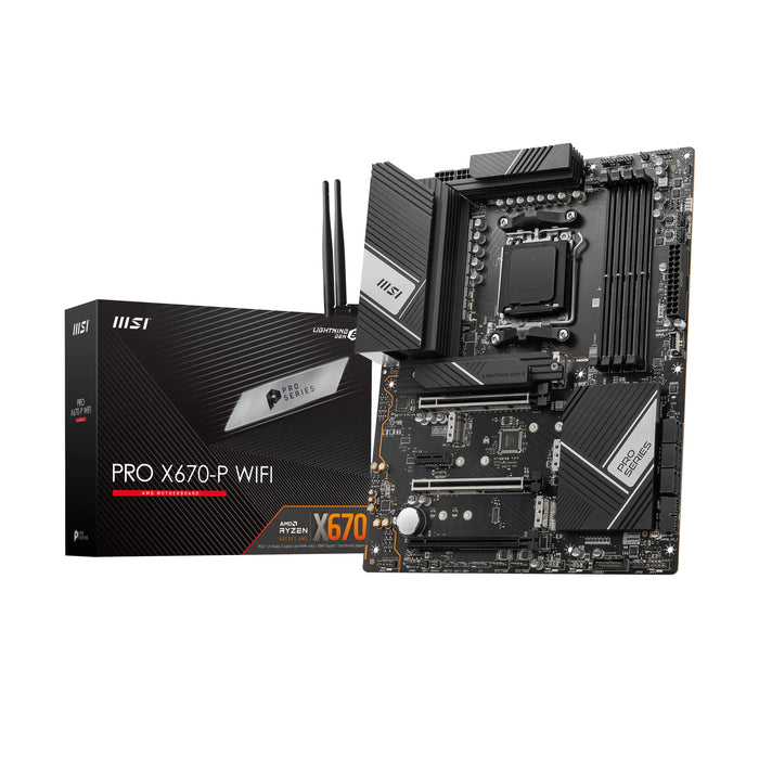 MSI PRO X670-P WiFi ProSeries Motherboard (AMD AM5 DDR5 PCIe 4.0 SATA 6Gb/s M.2 USB 3.2 Gen 2 Wi-Fi 6E HDMI/DP ATX) (Renewed) - Gadgetmanic.com