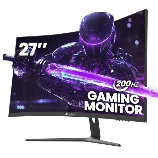 CRUA 27" Curved Gaming Monitor 180Hz/200Hz FHD 1080P VA Screen 1500R Computer Monitors 1ms(GTG) with FreeSync Low Motion Blur DisplayPort HDMI Support Wall Mount Install- Black - Gadgetmanic.com
