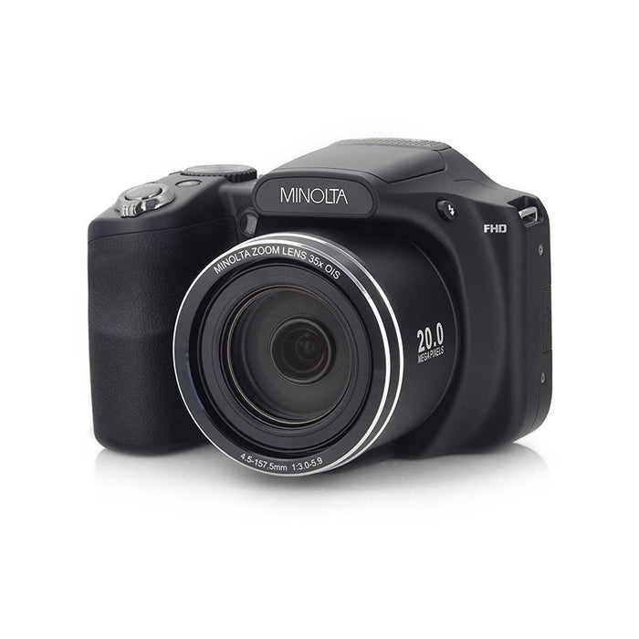 Minolta 20 Mega Pixels High Wi-Fi Digital Camera with 35x Optical Zoom 1080p HD Video & 3" LCD Black (MN35Z-BK)