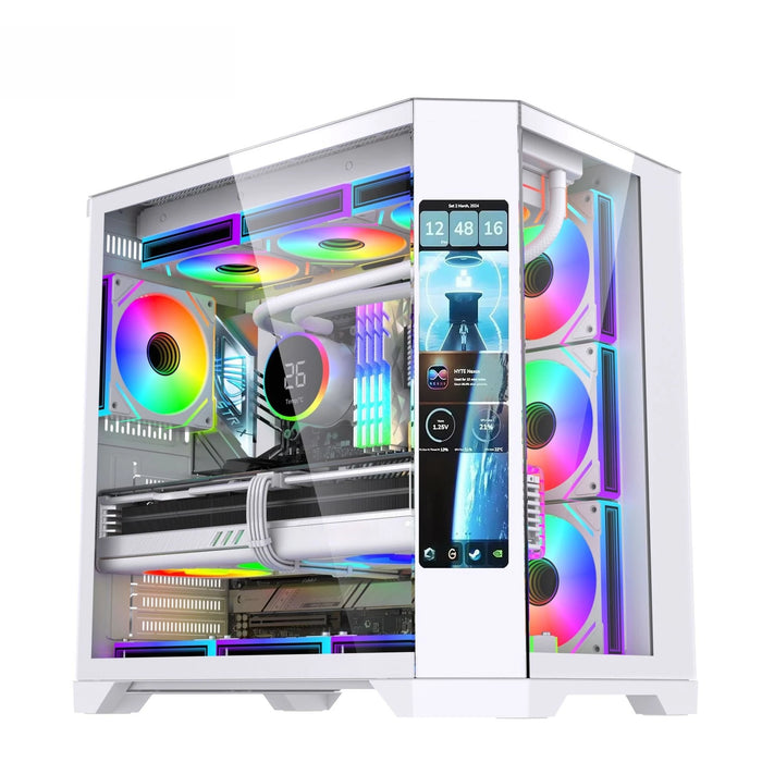 Desktop Gaming PC Case Panoramic Sea View Tempered Glass Computer Chassis Support 360mm Water Cooling