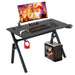 BestOffice Gaming Desk Computer Desk 47"x 23" Home Office Desk Extra Large Modern Ergonomic Black PC Carbon Fiber Table Gamer Workstation with Cup Holder Headphone HookBlue - Gadgetmanic.com