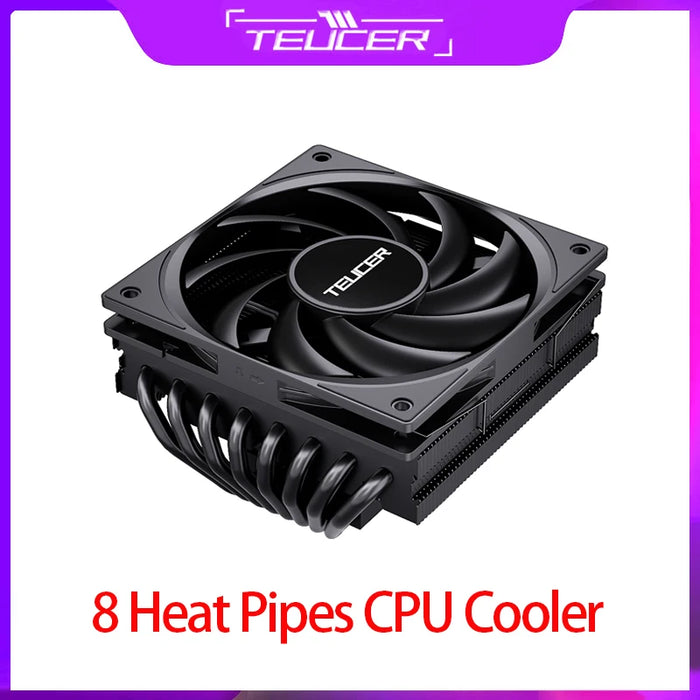 TEUCER 8 Heat Pipes CPU Cooler Low Profile ITX Gaming Radiator TDP 130W Computer Heat Sink For LGA1700/1200/115X/2011/2066 AM5