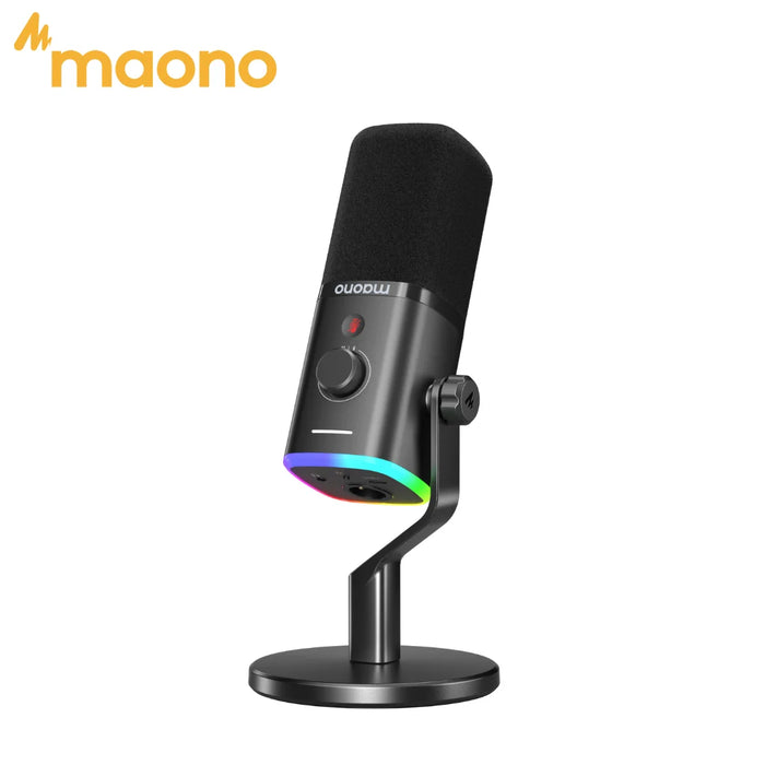 Maono PD100X Gaming Microphone with Computer Software Live Streaming Software Mute Gain Volume Control Noise Cancellation