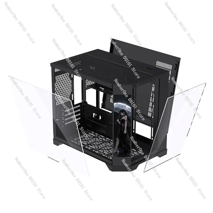 Desktop Gaming PC Case Panoramic Sea View Tempered Glass Computer Chassis Support 360mm Water Cooling