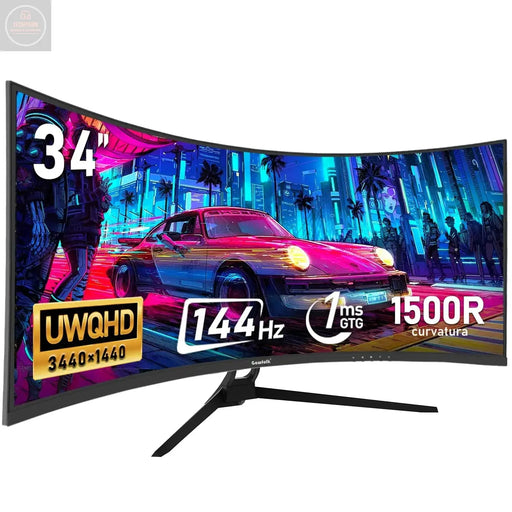 Gawfolk 34 Inch Ultrawide Curved 144Hz Gaming Computer Monitor 1500R PC Screen、21:9 UWQHD (3440x1440)Adaptive Sync178° Viewing AngleDisplay Port、HDMICompatible with Wall mounting - Black - Gadgetmanic.com