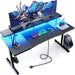 GTRACING 55 Inch Gaming Desk Computer Gamer Desk with Monitor Stand Ergonomic Carbon Fiber Surface Gaming Table with Power Outlet and Mouse Pad for Home Office RGB - Gadgetmanic.com