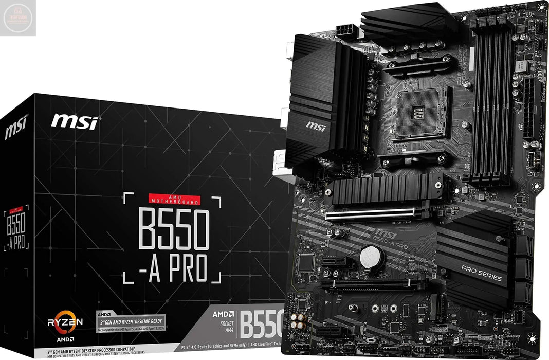MSI B550-A PRO ProSeries Gaming PC Motherboard - AM4 DDR4 PCIe 4.0 SATA 6Gb/s M.2 USB 3.2 Gen 2 HDMI/DP ATX AMD Computer Motherboards (Renewed) - Gadgetmanic.com