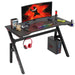 PayLessHere 47 Inch Gaming Desk PC Carbon Fiber Table Ultimate Gamer Workstation with Cup Holder & Headphone Hook for Home OfficeRed - Gadgetmanic.com