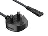 CableLeader 6ft 18 AWG England/UK Notebook Power Cord Non-Polarized with Fuse IEC-320-C7 to UK Plug BS1363-1/A - Gadgetmanic.com