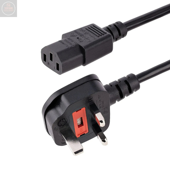 StarTech.com 6ft (1.8m) UK Computer Power Cable 18AWG BS 1363 to C13 10A 250V Black Replacement AC Power Cord Kettle Lead / UK Power Cord PC Power Supply Cable TV/Monitor Power Cable (PXT101UK) - Gadgetmanic.com